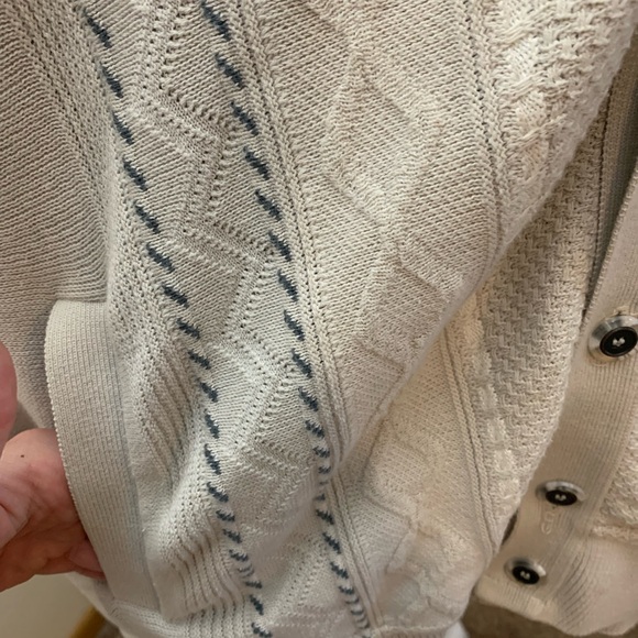 Vintage Norm Thompson men’s Beige Cardigan with Patterned Design - Picture 3 of 7
